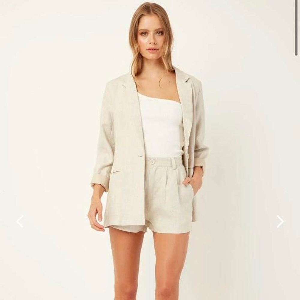 Perfect Stranger Oat Linen Blazer